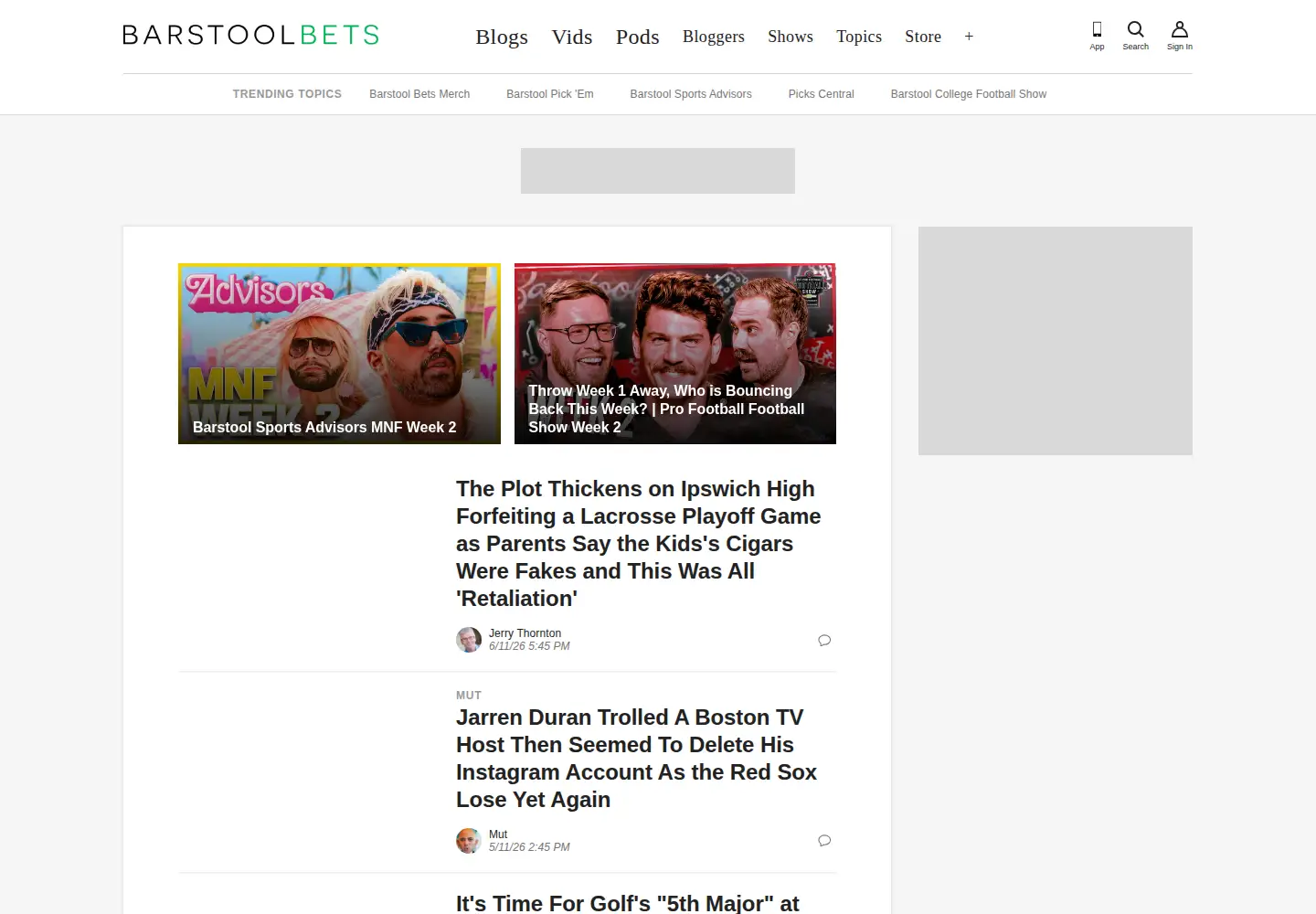 Screenshot of barstoolbets.com