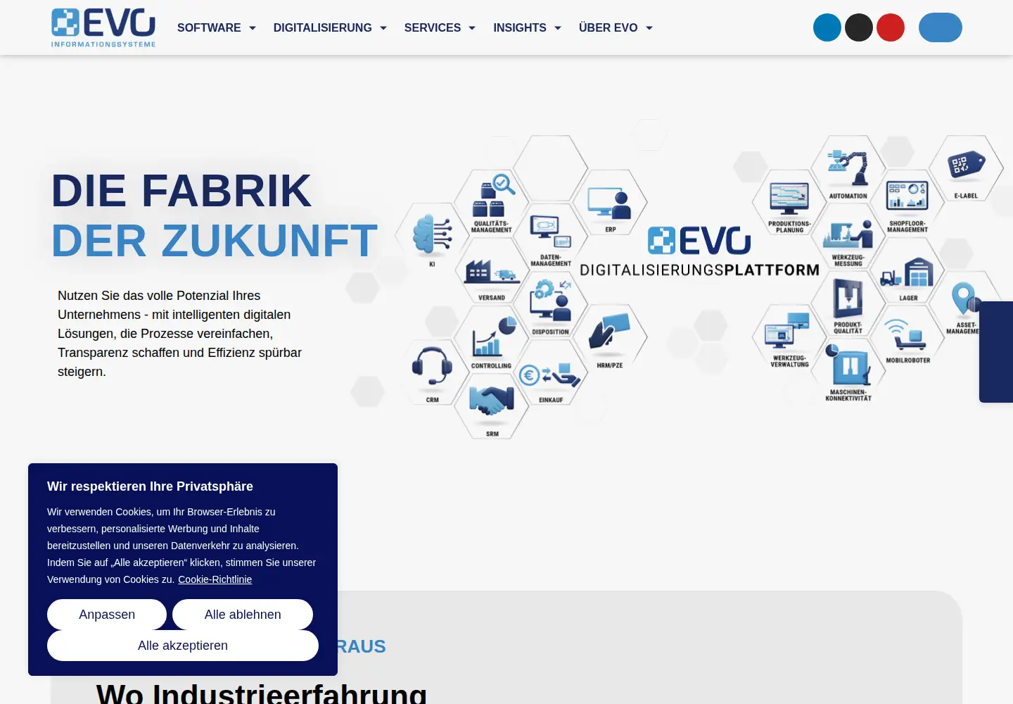 Screenshot of evo-solutions.com