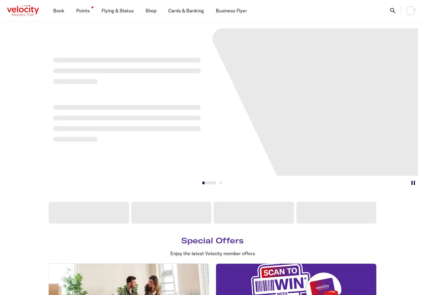Screenshot of velocityfrequentflyer.com