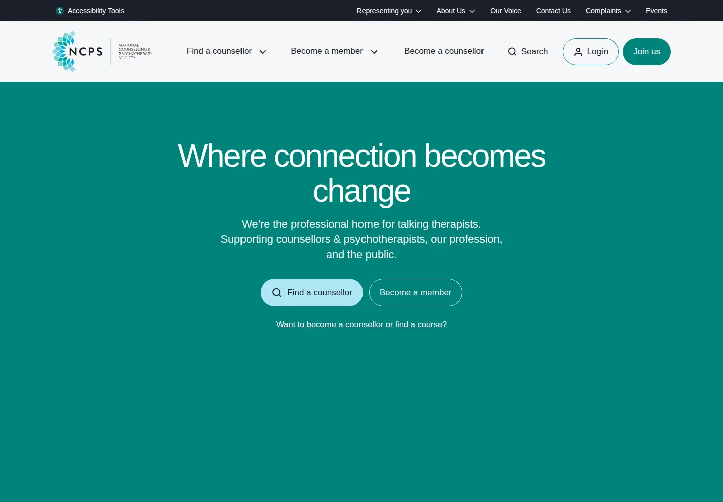 Screenshot of nationalcounsellingsociety.org