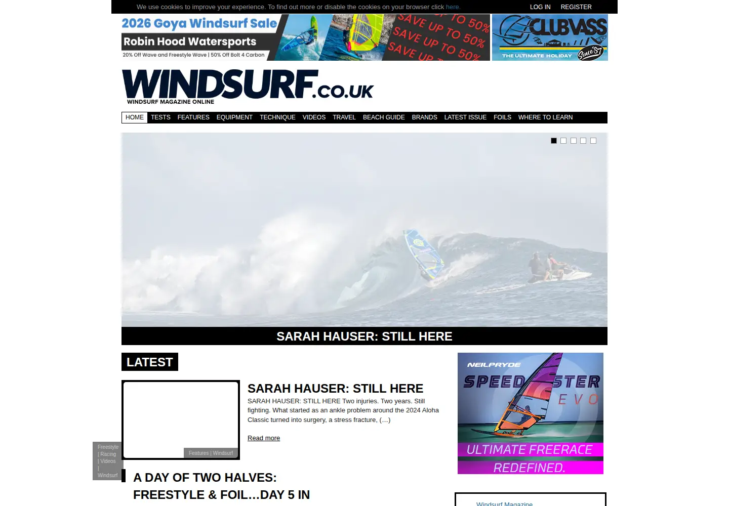 Captured homepage of windsurf.co.uk in the current scan