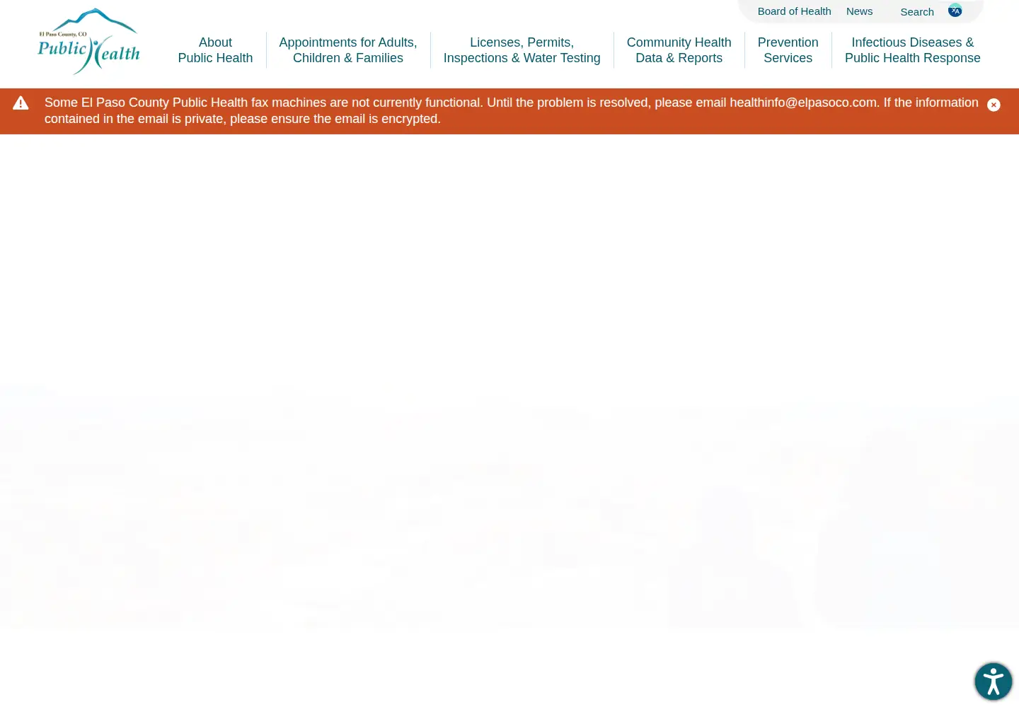 Screenshot of elpasocountyhealth.org