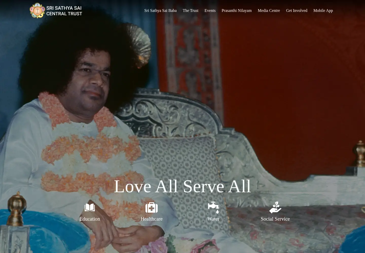 Screenshot of srisathyasai.org