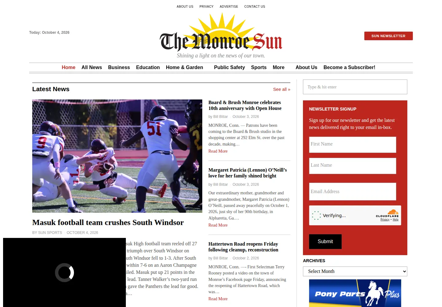 Screenshot of themonroesun.com