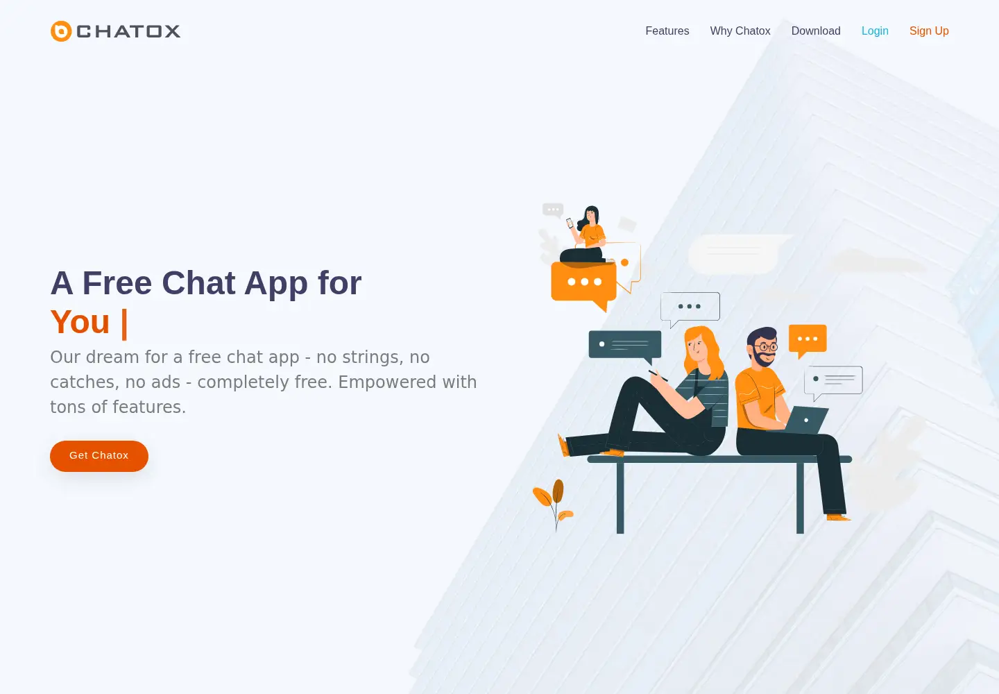 Captured homepage of chatox.com in the current scan