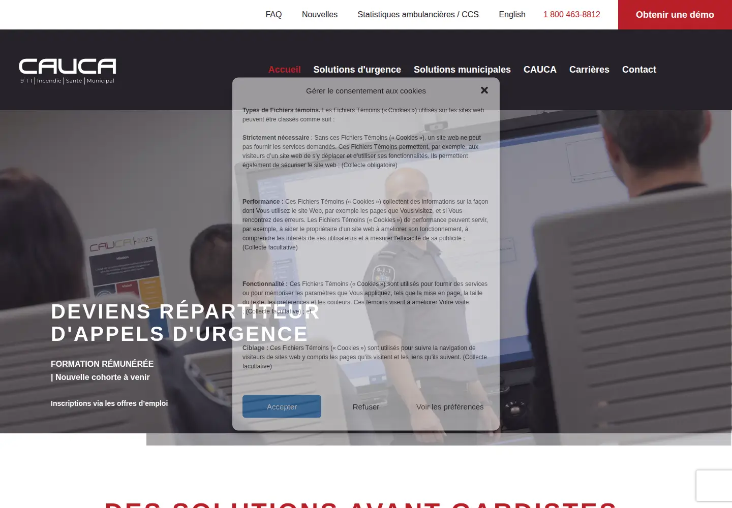 Screenshot of cauca.ca