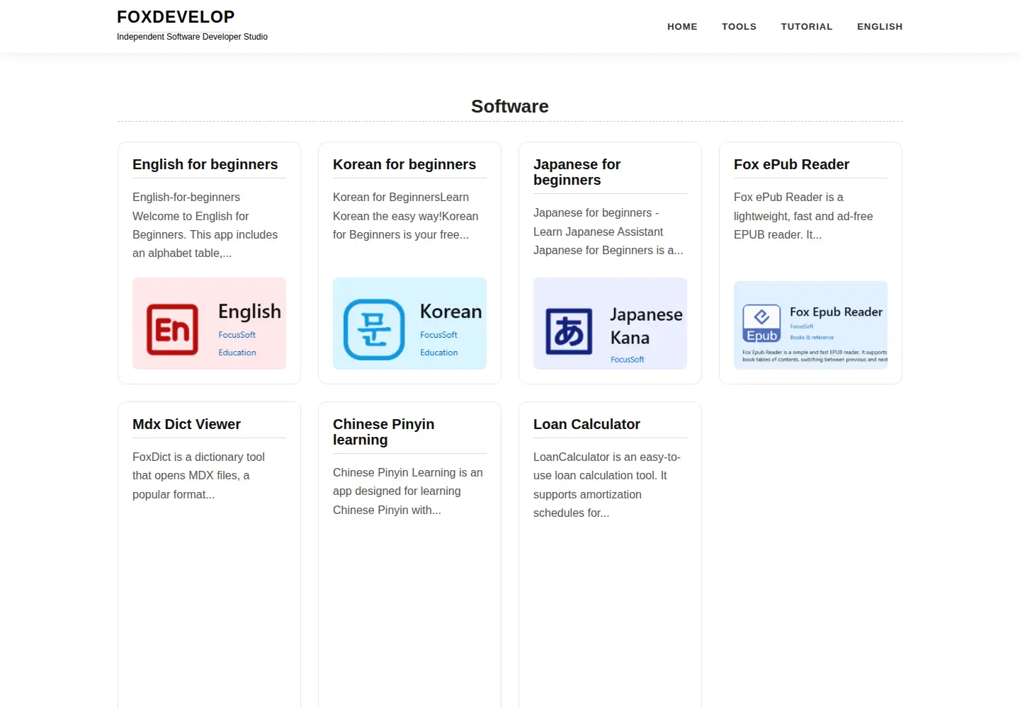 Captured homepage of foxdevelop.com in the current scan