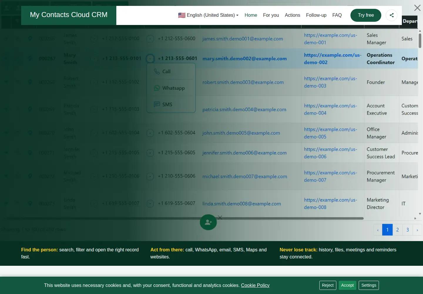 Screenshot of mycontacts.cloud