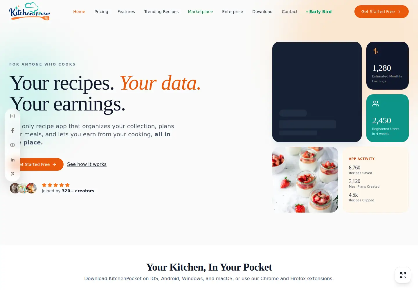 Screenshot of kitchenpocket.com