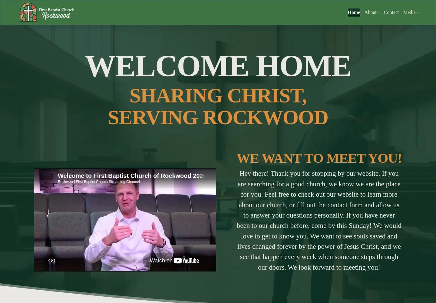 Captured homepage of fbcrockwood.com in the current scan