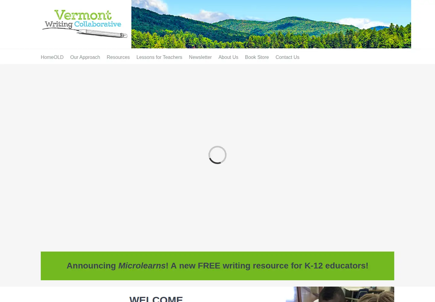 Captured homepage of vermontwritingcollaborative.org in the current scan