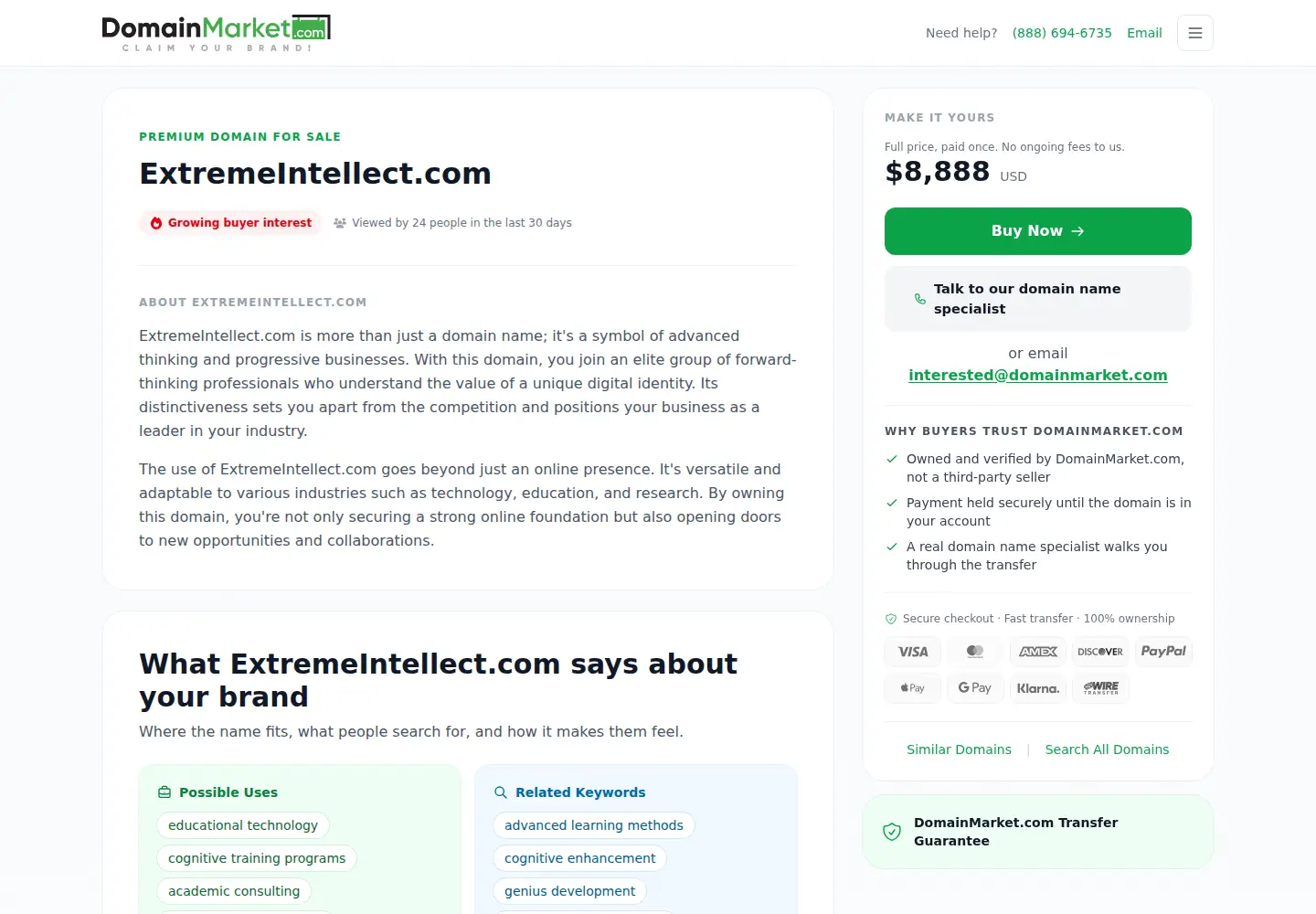 Screenshot of extremeintellect.com