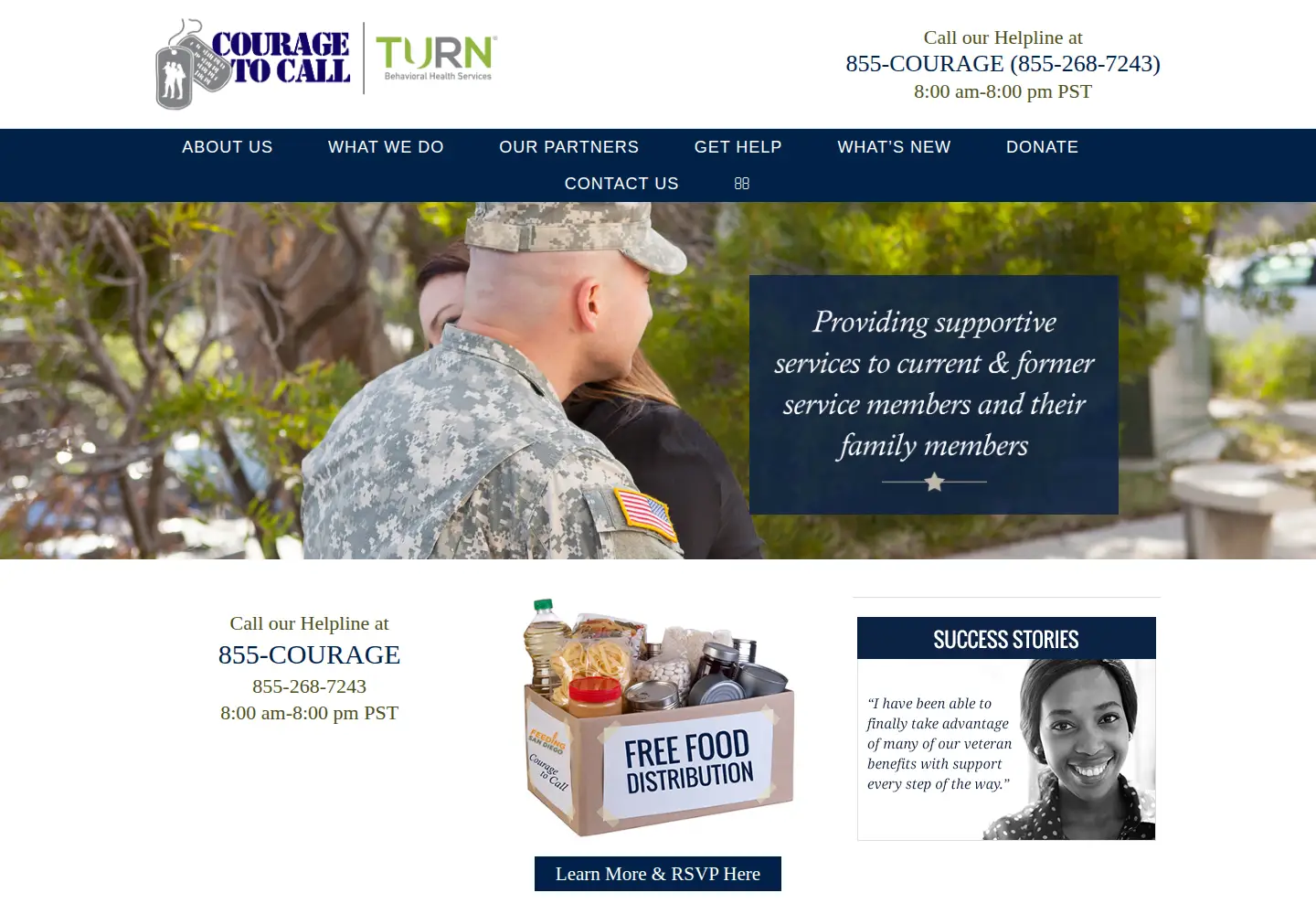 Screenshot of courage2call.org