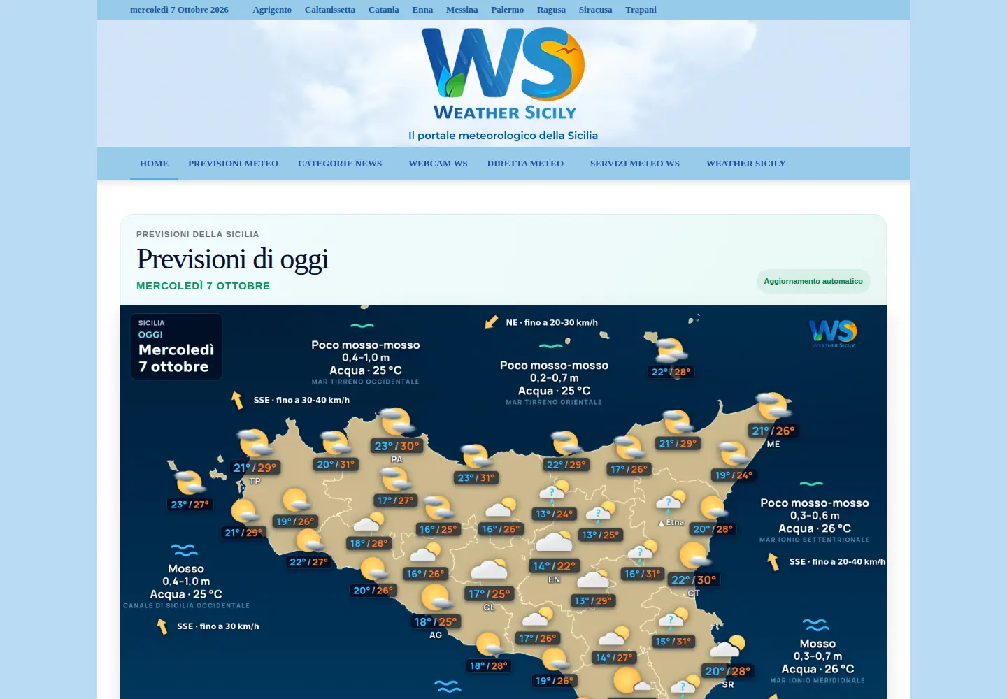 Screenshot of weathersicily.it