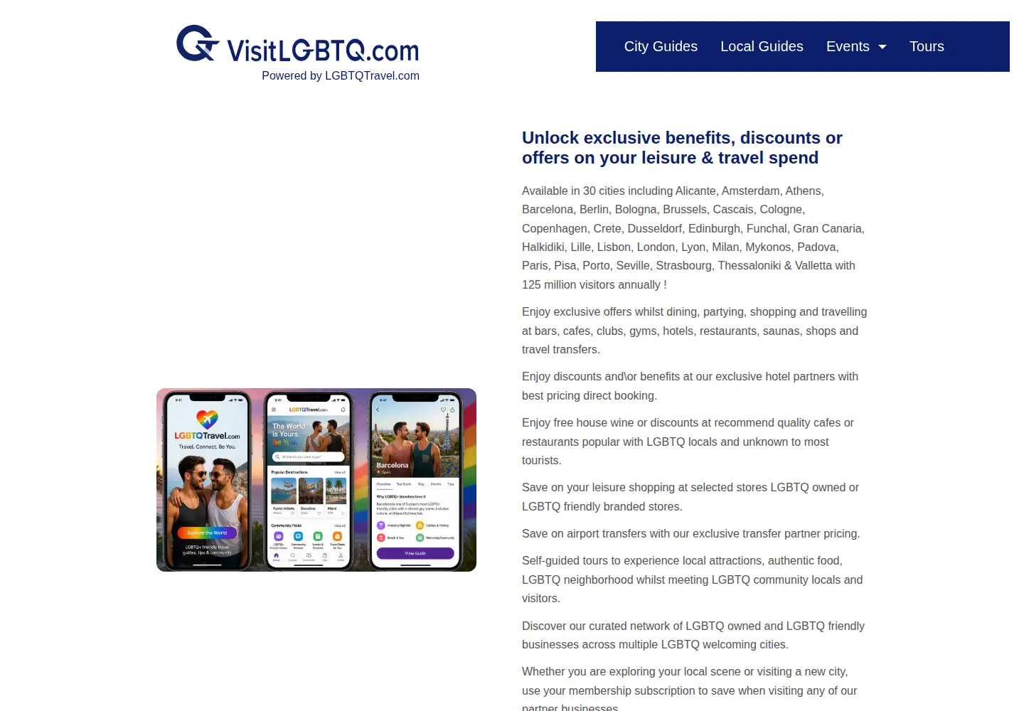 Screenshot of visitlgbtq.com