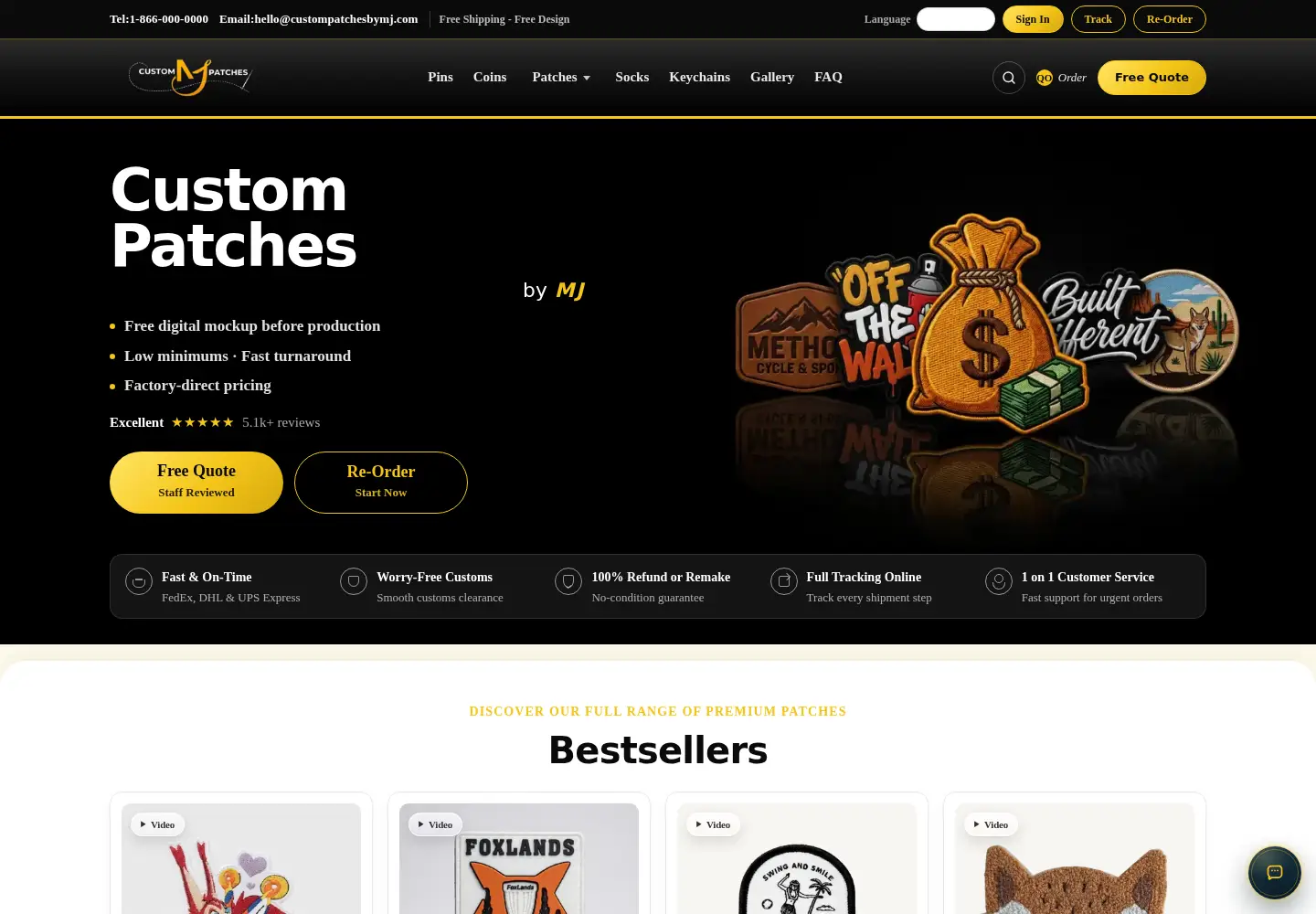 Screenshot of custompatchesbymj.com