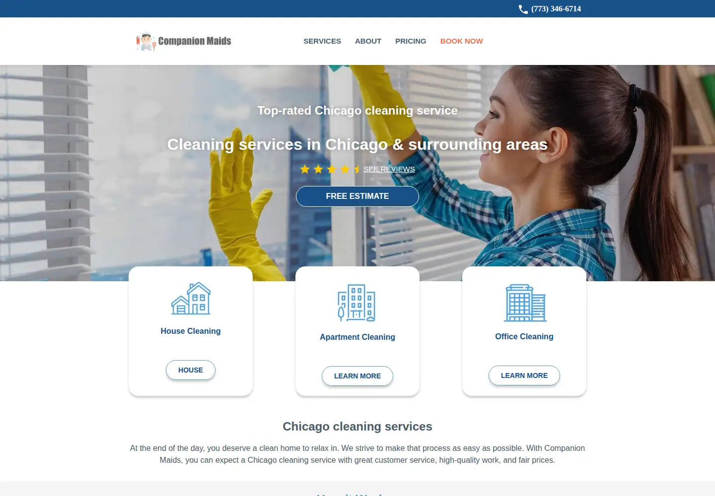 Screenshot of companionmaids.com