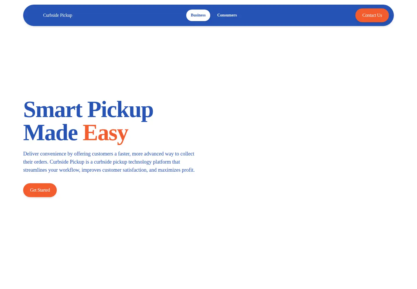 Screenshot of curbsidepickup.io