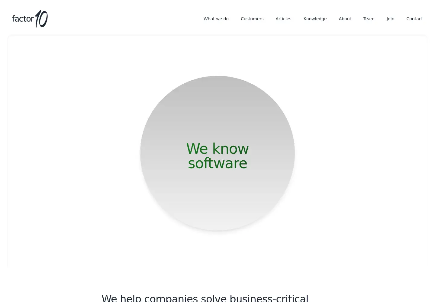 Screenshot of factor10.com