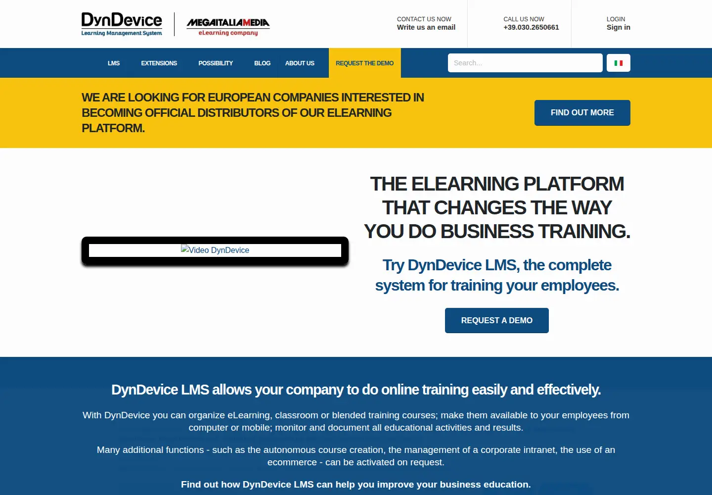 Captured homepage of dyndevice.com in the current scan