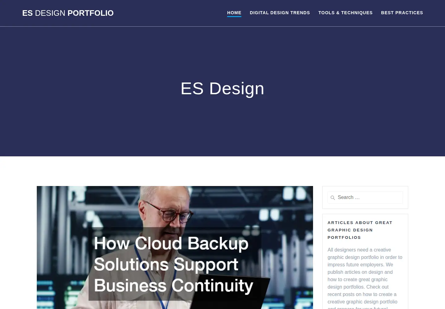 Screenshot of esdesignportfolio.com