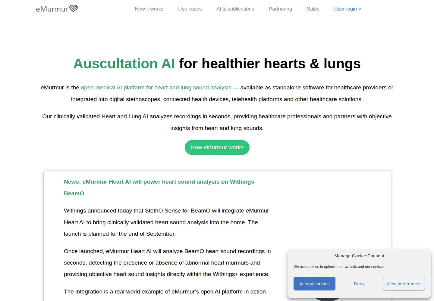 Screenshot of emurmur.com