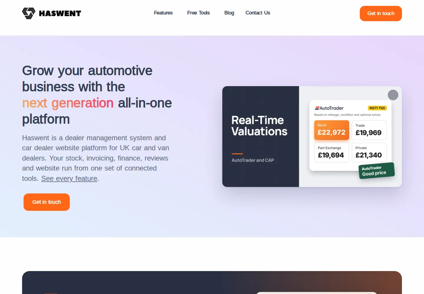 Captured homepage of haswent.com in the current scan