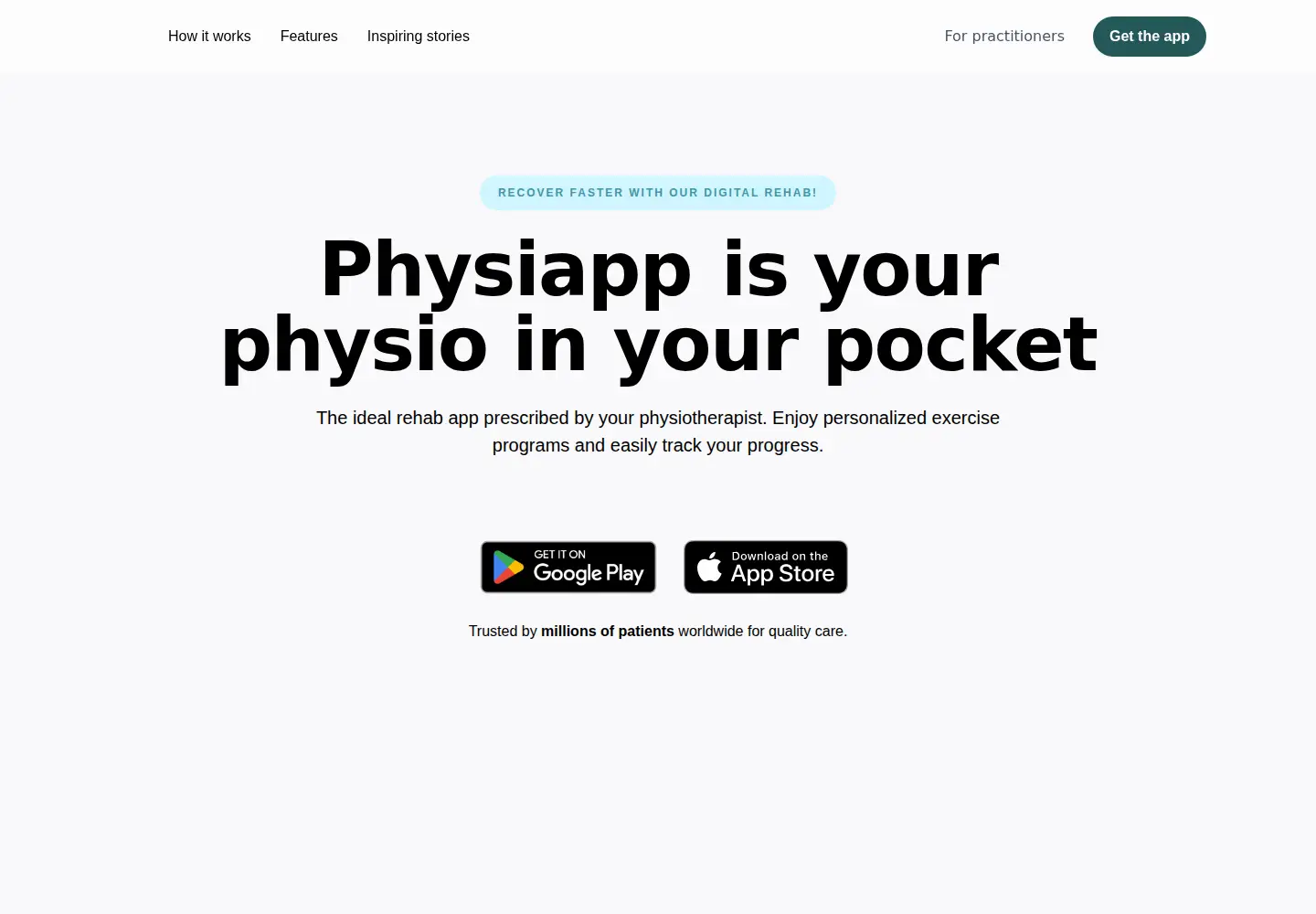 Captured homepage of physiapp.com in the current scan