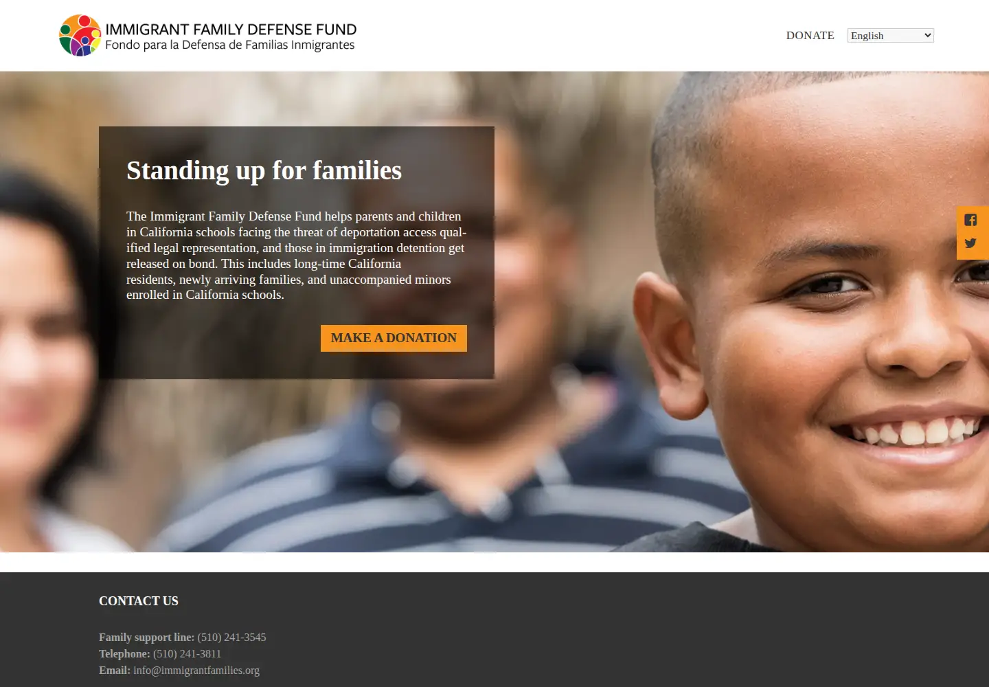 Screenshot of immigrantfamilies.org