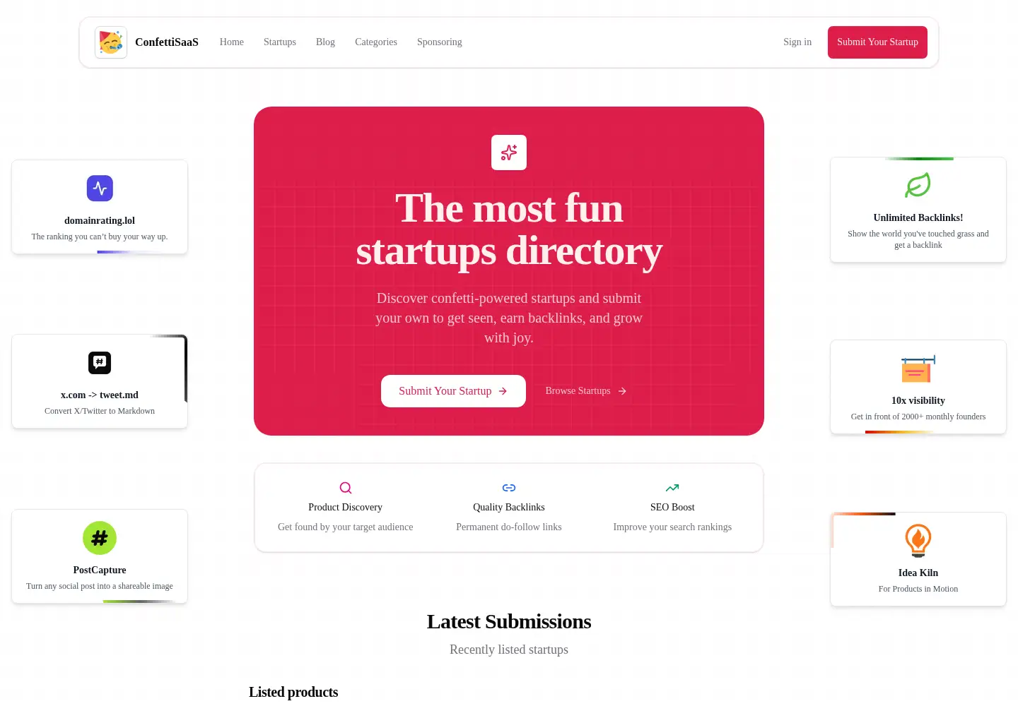 Screenshot of confettisaas.com