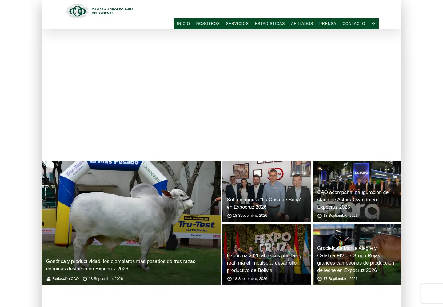 Captured homepage of cao.org.bo in the current scan
