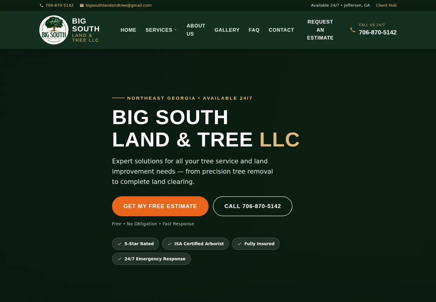 Captured homepage of bigsouthlandandtree.com in the current scan