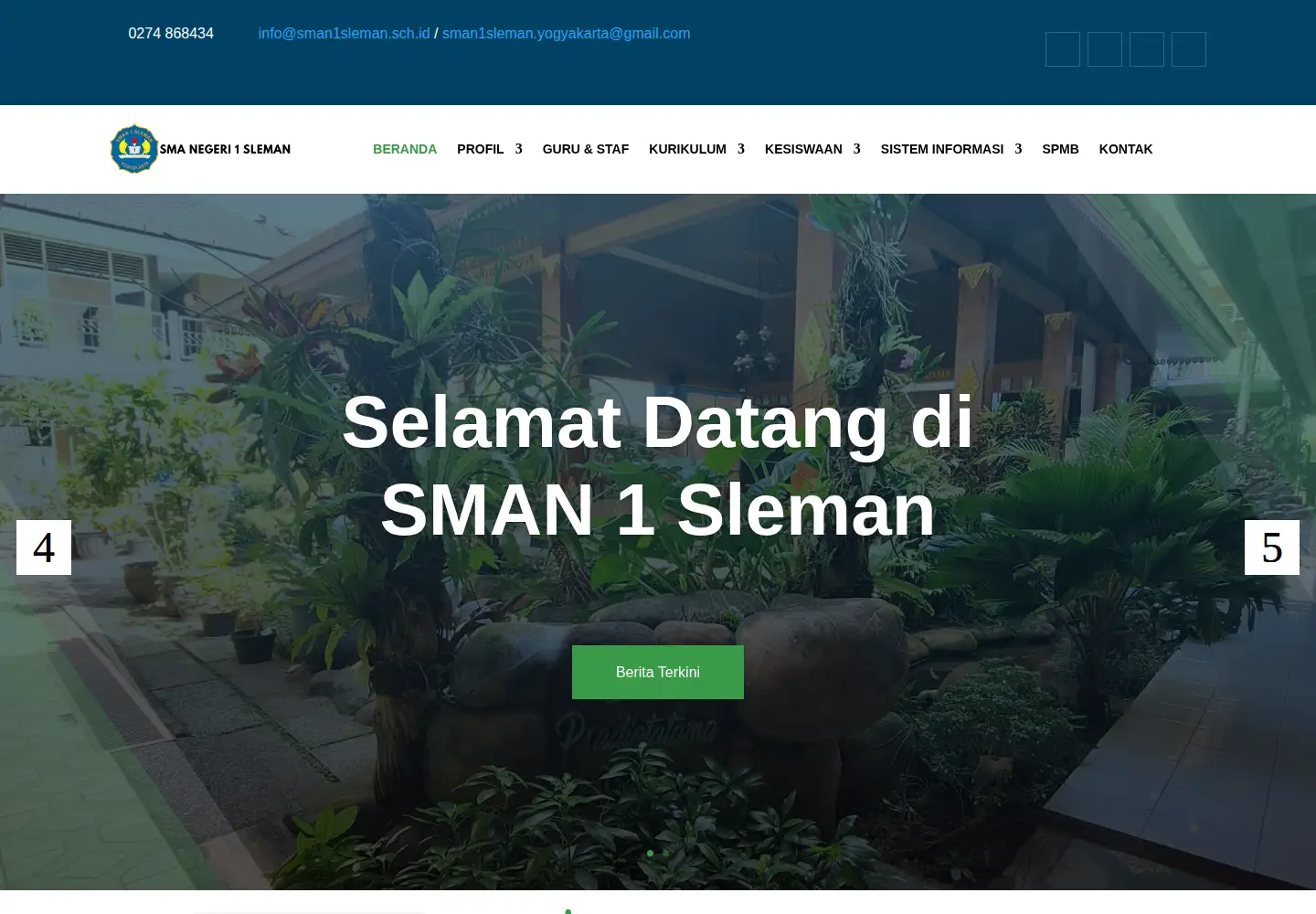Screenshot of sman1sleman.sch.id