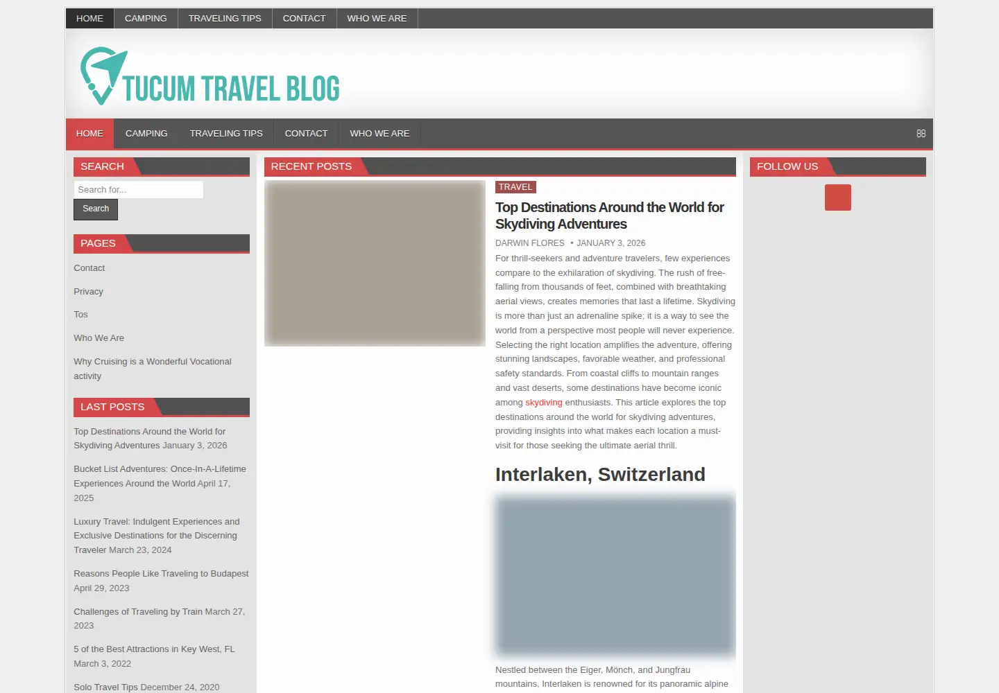 Captured homepage of tucum.org in the current scan