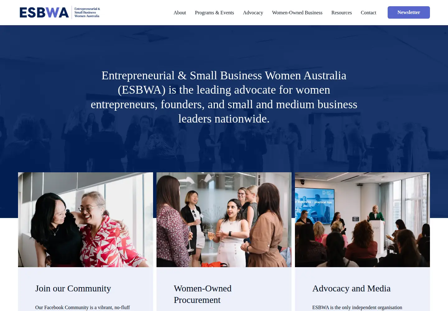 Captured homepage of esbwa.com.au in the current scan