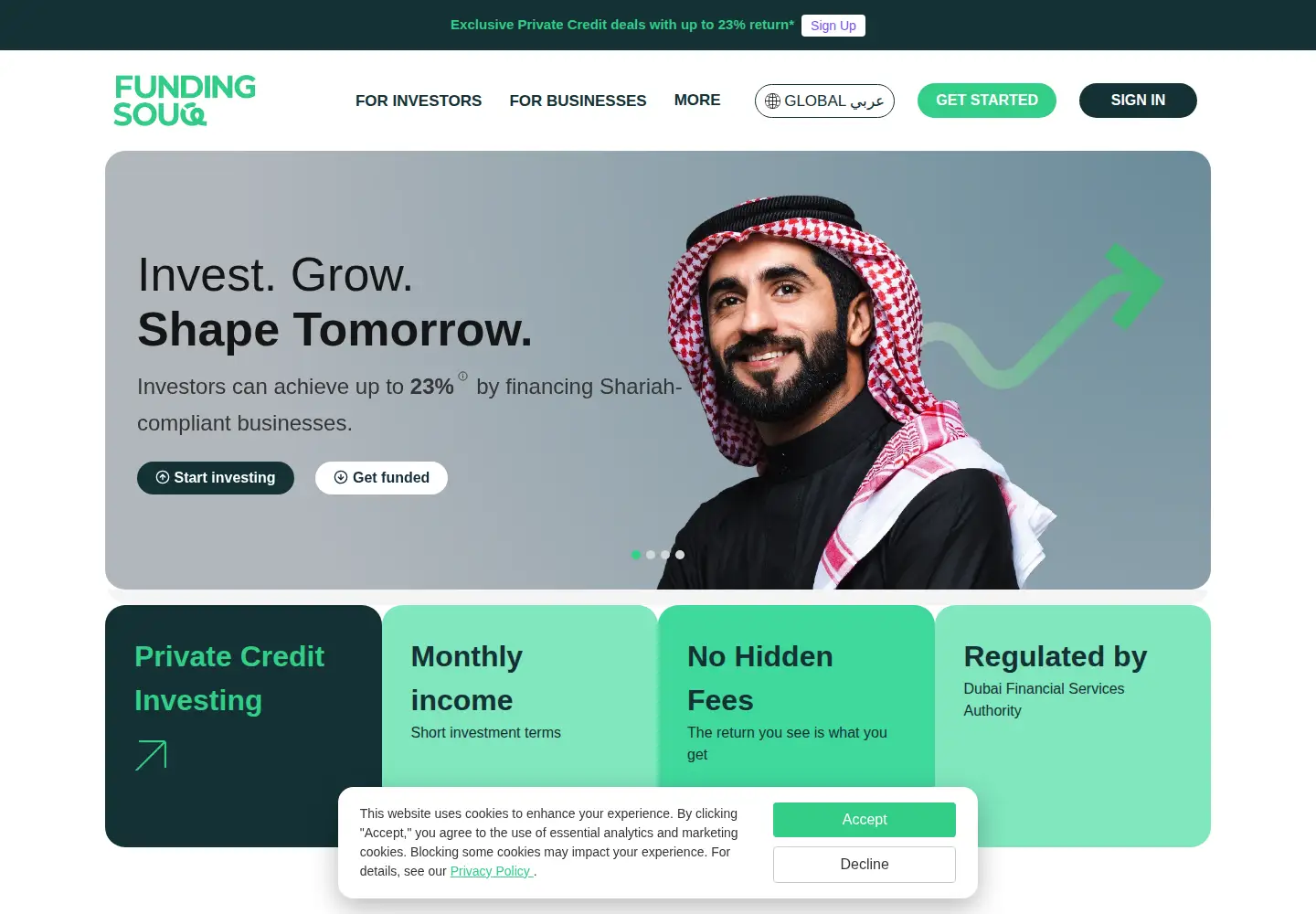 Screenshot of fundingsouq.com