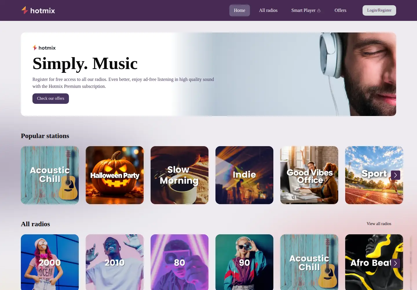 Screenshot of hotmixradio.com