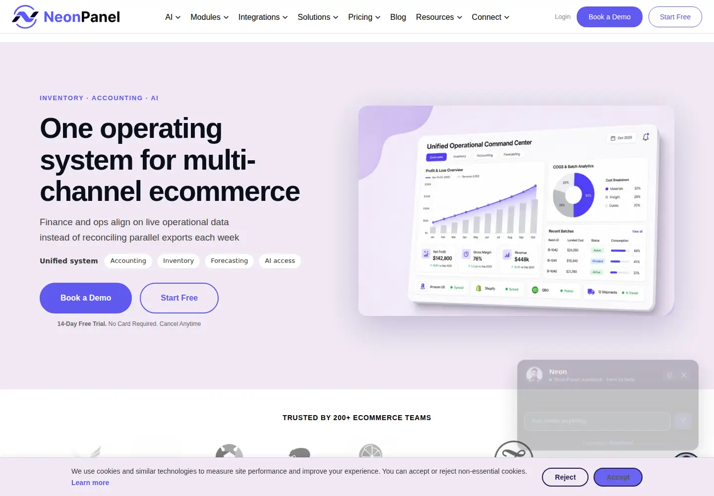 Screenshot of neonpanel.com