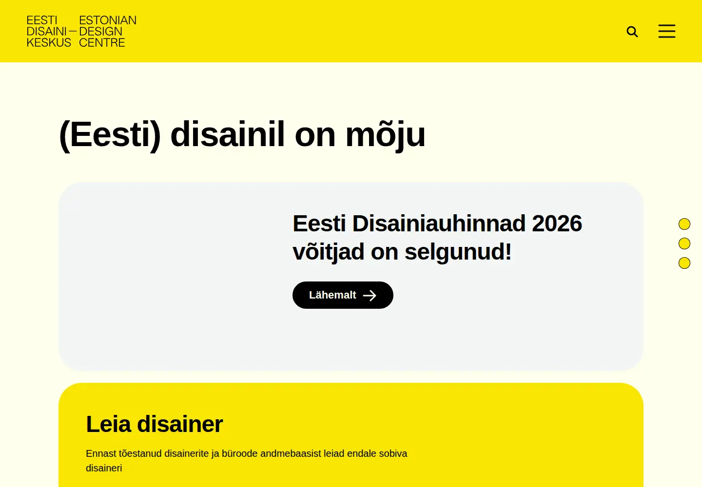 Screenshot of disainikeskus.ee
