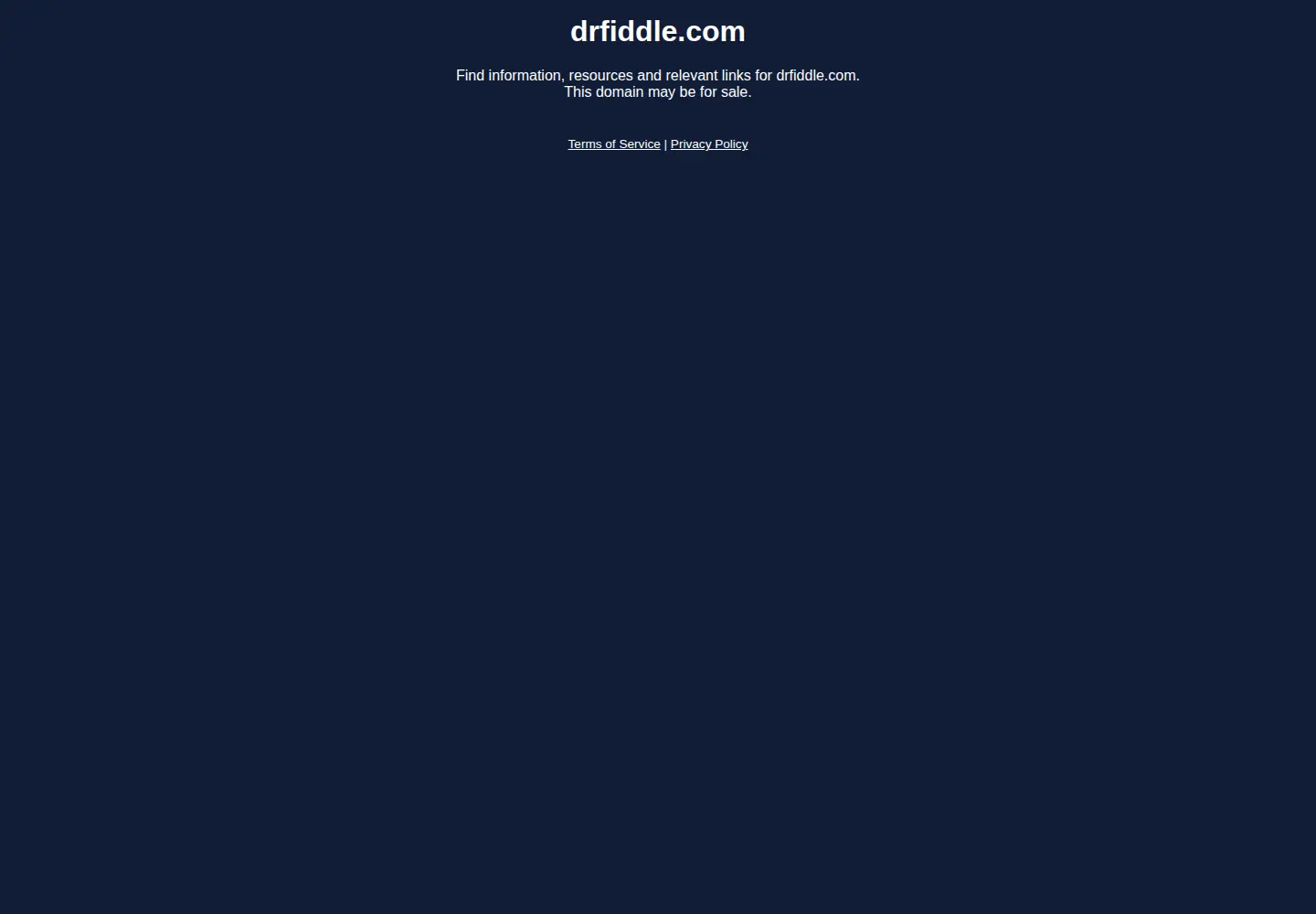 Captured homepage of drfiddle.com in the current scan