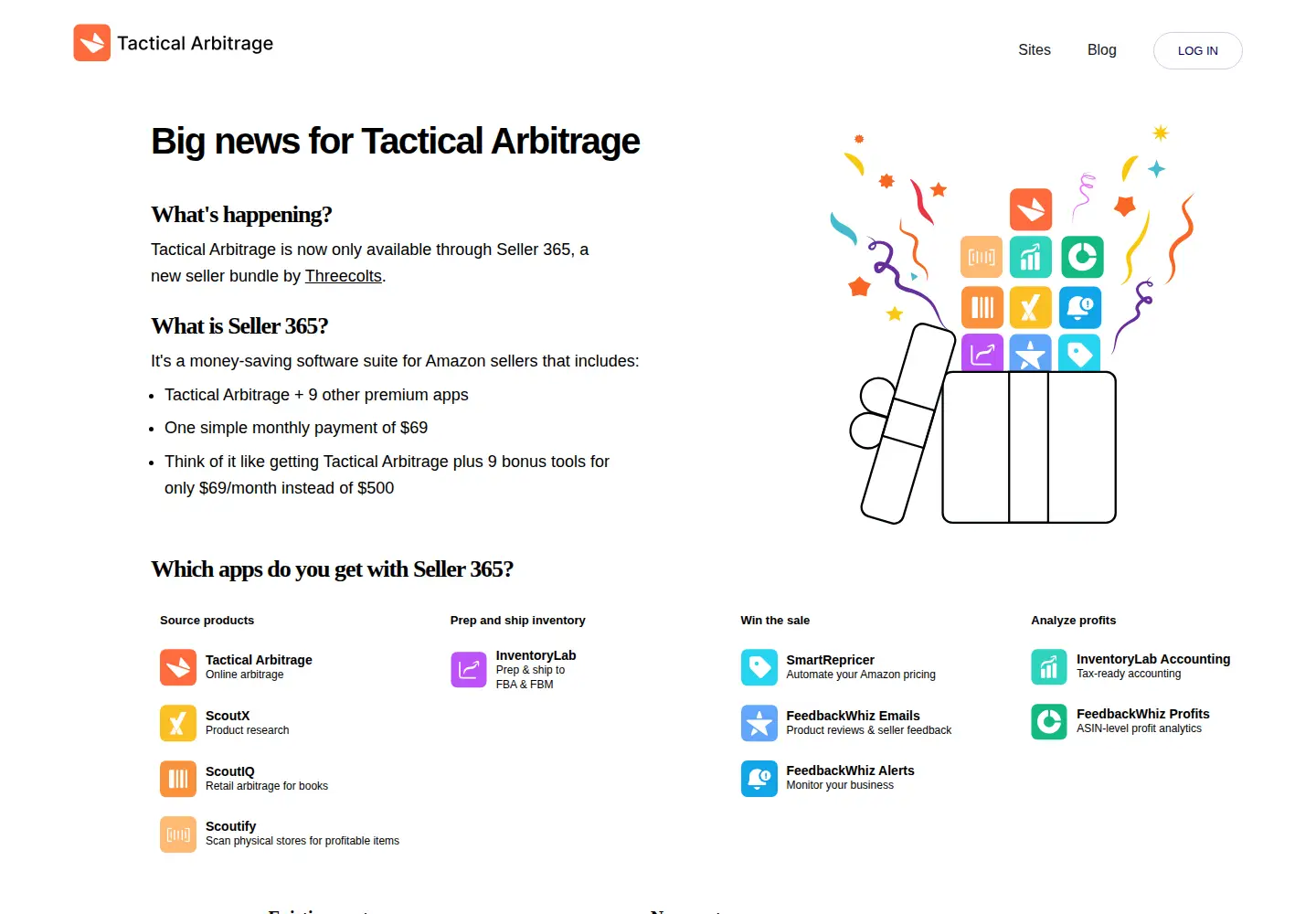 Screenshot of tacticalarbitrage.com