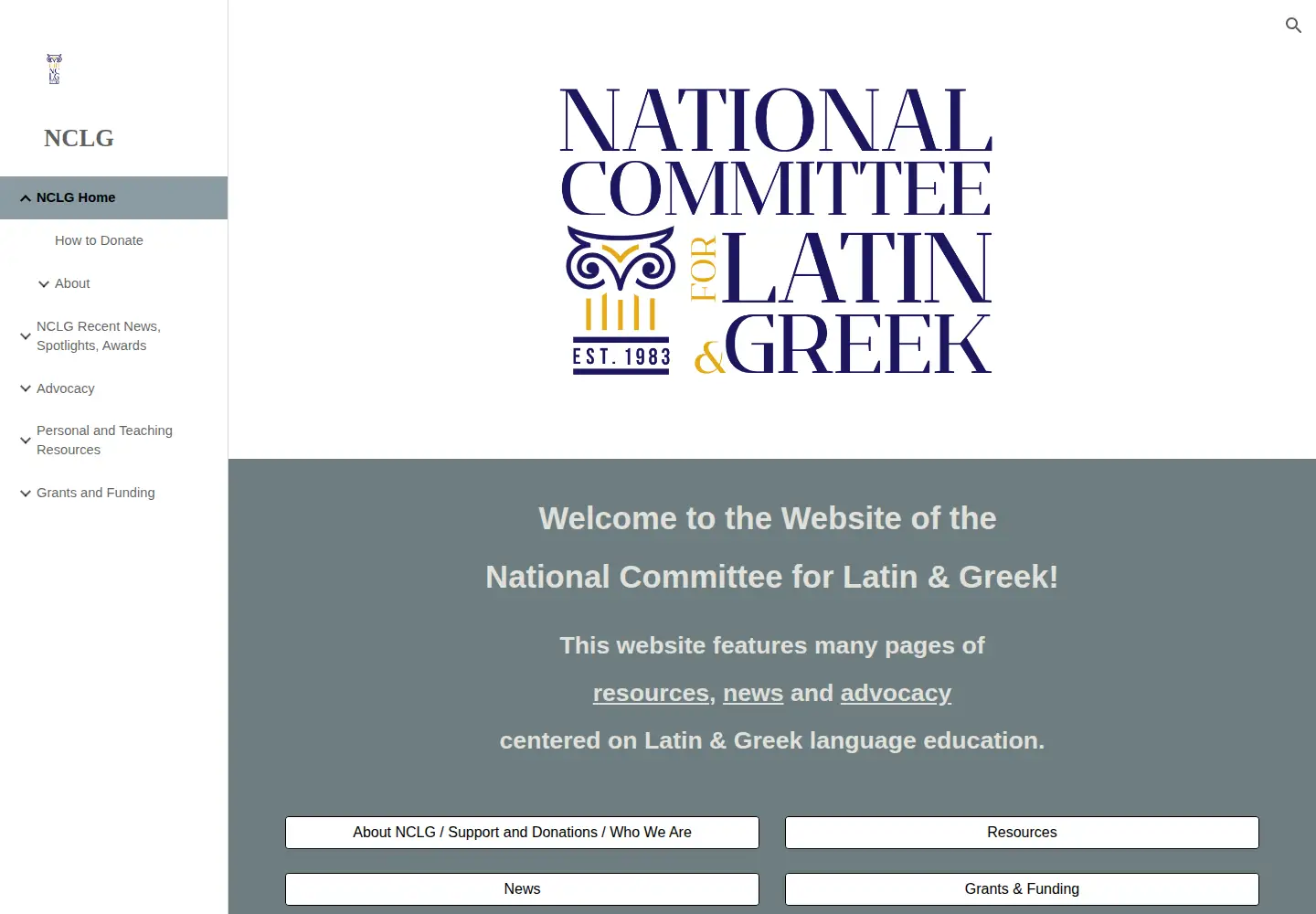 Captured homepage of nclgadvocacy.org in the current scan