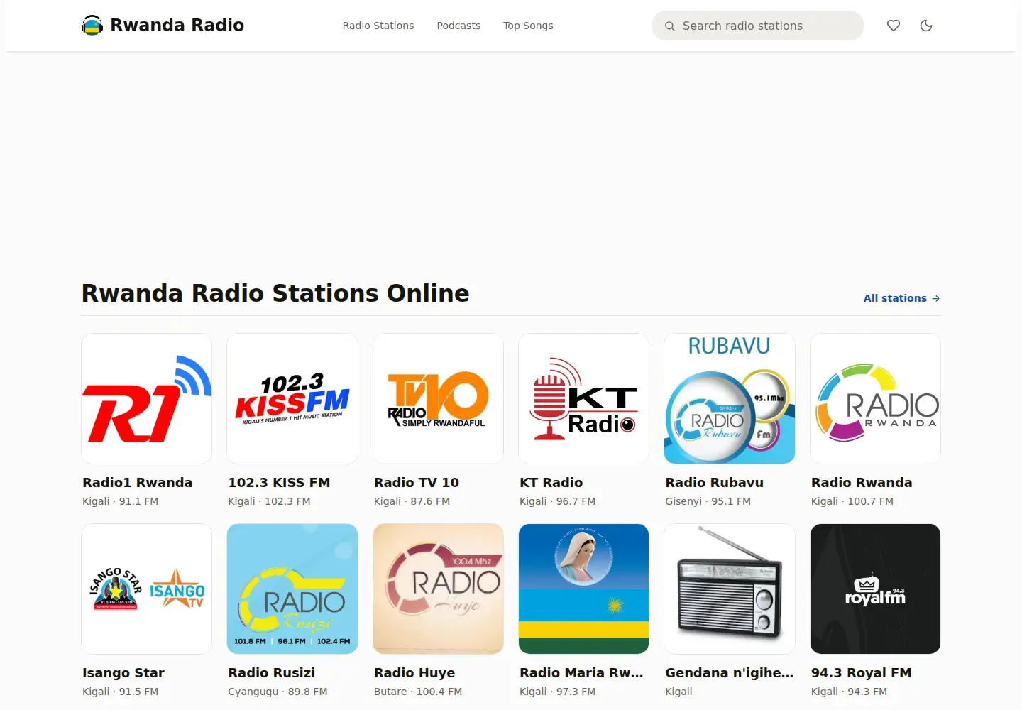 Screenshot of rwandaradio.com