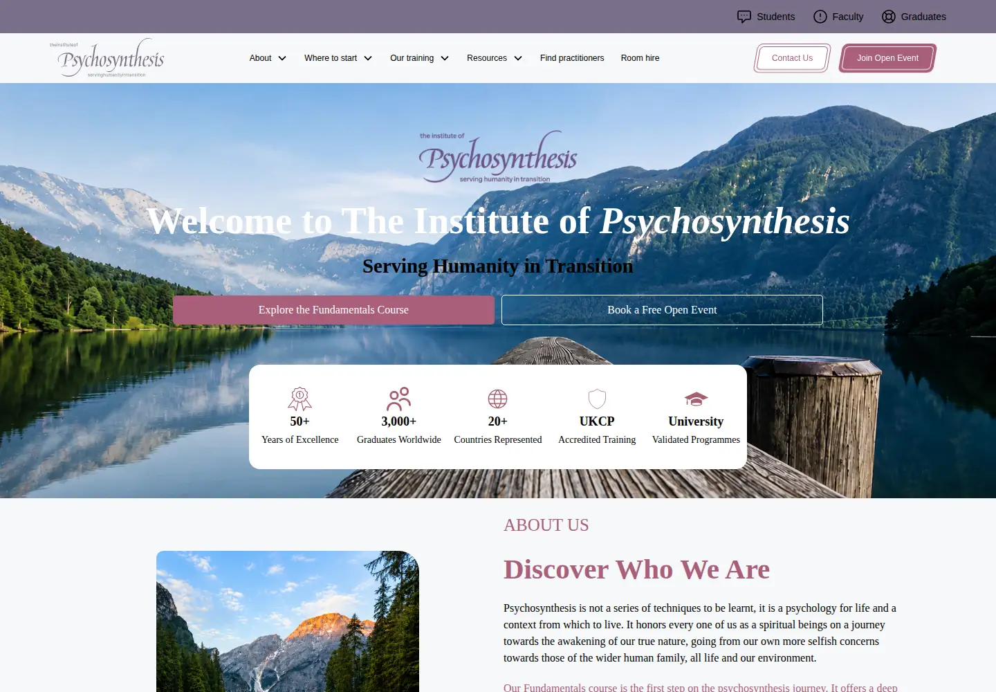 Screenshot of psychosynthesis.org