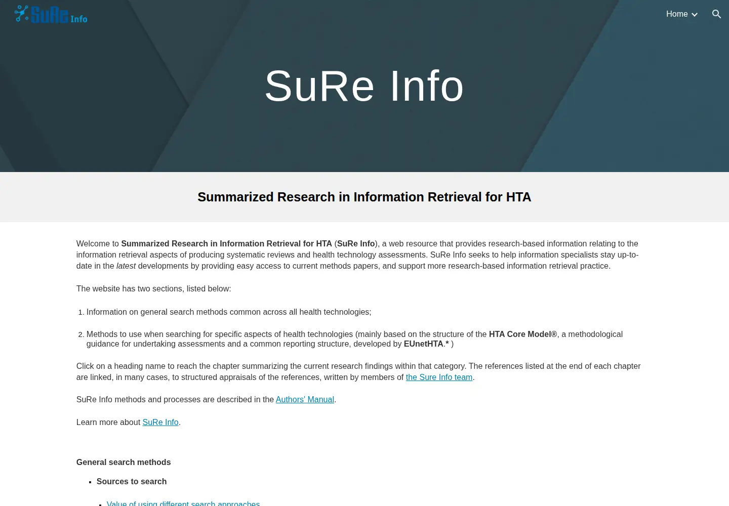 Screenshot of sure-info.org
