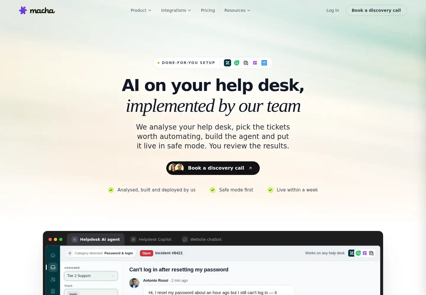 Screenshot of getmacha.com
