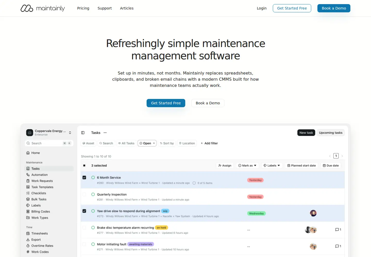 Screenshot of maintainly.com