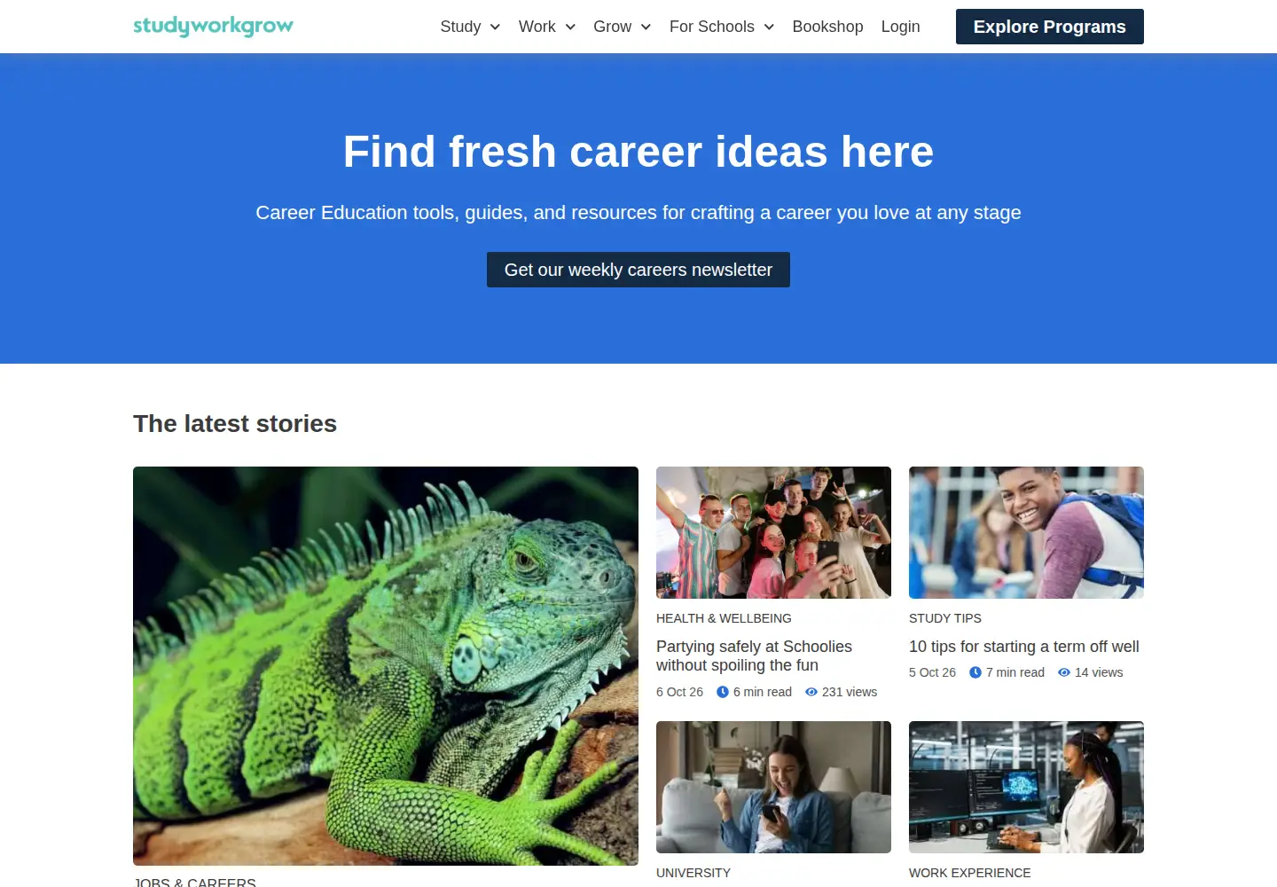 Screenshot of studyworkgrow.com