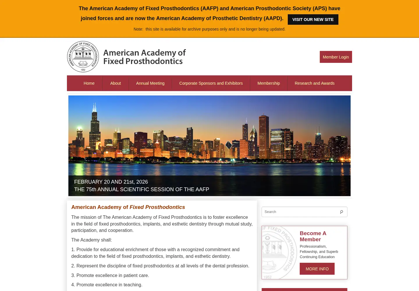 Screenshot of fixedprosthodontics.org