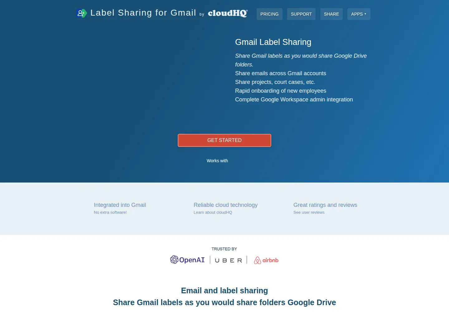 Screenshot of gmail-label-sharing.com